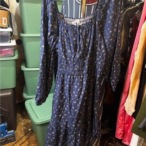 Celebrity Pink Navy Floral Long Sleeve Smocked Dress